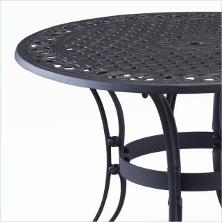 Home Styles Round Outdr Black Finish Dining Table