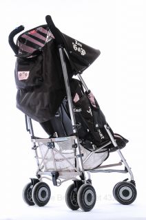 Maclaren Juicy Couture Ryder Brown Pink Stripe Frame Baby Stroller Used $450