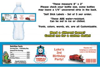 Thomas The Train Tank Printed Water Bottle Labels Birthday Party Favors Supplies