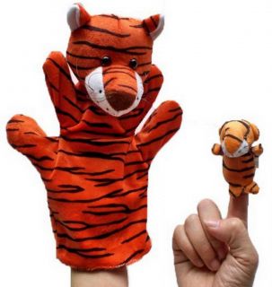 2pcs Babys Boys Girls Farm Animal Hand Sock Glove Puppet Finger Sack Plush Toy