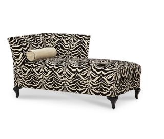 Black Onyx Animal Print Contemporary Left Facing Chaise Lounge