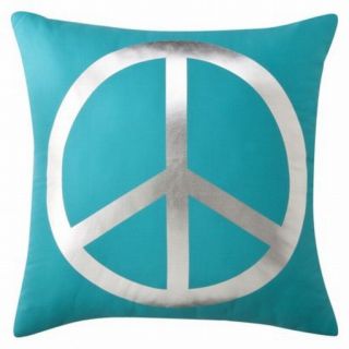 Xhilaration Blue Peace Sign Throw Pillow Accent Toss Cushion