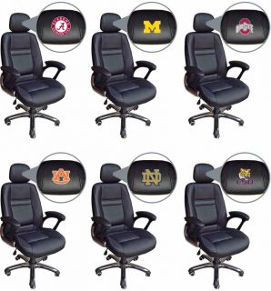 Choose Your NCAA College Team Head Coach Black Leather Executive Office Chair