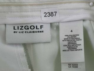 Liz Claiborne Sz 4 Womens Off White Golf Shorts NN95