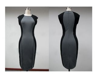 Womens Optical Illusion Slimming Stretch Bodycon Business Party Pencil Dress