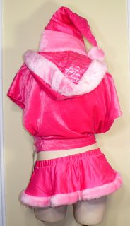 Victoria's Secret Santa Faux Wrap Satin Skirt Bling Cap OSFA Jacket S