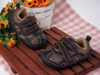New Toddler Baby Boy Brown Hard Sole Sneakers Walking Shoes US Size 2 3 4 A899