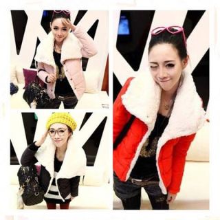 Women Fashion Big Lapel Winter Lammy Coat Warmer Faux Lambs Wool Jacket Outwear