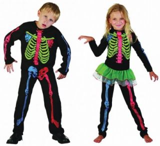 Boys Girls Fancy Dress Halloween Skeleton Costume Outfit 4 5 6 7 8 9 10 11 12 1
