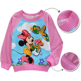 Kids Baby Children Girls Pink Minnie Mouse Long Sleeve T Shirt 2 8 Years 2266