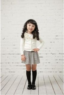 Girls Top Cardigan Coat Skirt 1 6Y Baby Clothes 2 Pcs Kids Outfit Knitwear Dress