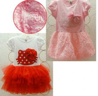 Girls Kids Pettiskirt Tutu Skirt 2 8Y Baby Party Dress Flower Pettidress Clothes