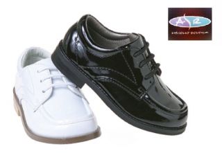 Toddler Boys Patent Black White Tuxedo Shoes Sizes 5 6 7 8 9 10 11 12
