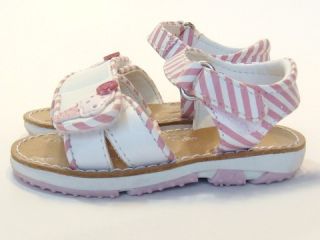 Designer Girls Baby Velcro Sandal Shoes Ice Cream White Pink Sz 4 9 12 Month