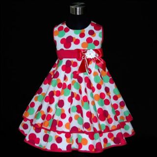 HP3118A Toddler HT Pink Christmas Party Girls Dress Outfit Sz 2 3 4 5 6 7 8 9 10