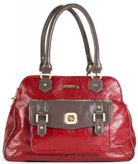 Timi Leslie Faux Leather Convertible Baby Diaper Bag Sophia Cherry Red Taupe