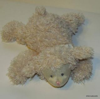 Baby Gund Fluffles Rattle 58154 Lamb Sheep Plush Stuffed Baby Toy Ivory Cream 7"