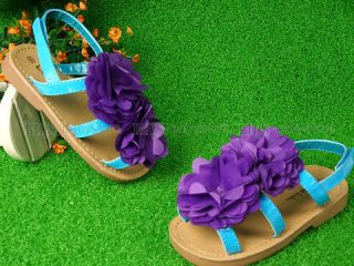 Toddler Kids Girl Flower Pink Purple Orange Sandals Flops Shoes US 6 7 8 9 10