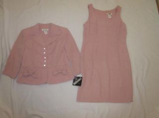 Women's Miss Dorby Pink Suit Jacket Dress Sz 10P