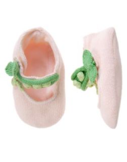 Gymboree Pretty Sweet Pea Crib Shoes 3 6 12 M Booties Pink Sweater Knit Pod