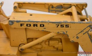 Vintage Ertl Brown Ford 755 Tractor Front End Loader Backhoe Attachments USA