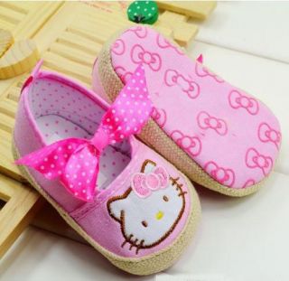 New Hot Infant Baby Girl Cute HelloKitty Pre Walker Shoes Trainer Shoes