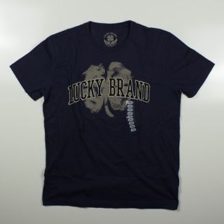 Mens Lucky Brand Blue Graphic Tee T Shirt Size Large