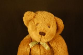 Brown Teddy Bear Tales Green Bow Lovey Soft 10" Plush Stuffed Animal Lovey Toy