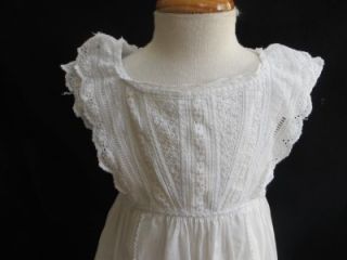 Antique Victorian Ayrshire Embroidered Whitework Christening Gown Dress