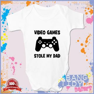 Funny Baby Grow Video Games Stole My Dad Boy Girl Babies Clothing Fun Cool Gift