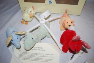 Pottery Barn Kids Alphabet Soup Musical Crib Mobile Baby in Box Plush Animals