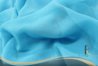 Per by Yard Chiffon Soft Sheer Polyester Wedding Dress Fabric 60" Aqua