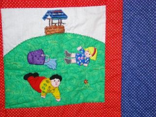 Hand Quilted "Nursery Rhyme" Baby Crib Wall Quilt