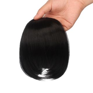 Fashion Women Extension Clip on Straight Bang Hair Bang Hair Extenions Black