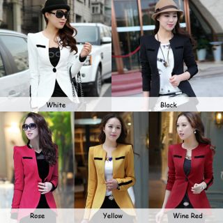 New Women's Fashion Korea Candy Color OL Slim Suit Blazer Coat Jacket s XL