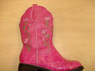 Toddler Girls Pink Western Cow Girl Cowboy Boots Size 10