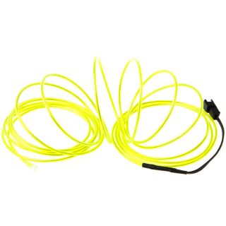 3M Flexible Neon Light Glow El Wire Rope Tube Car Dance Party Transparent Lemon