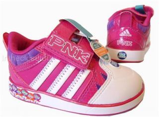 New Adidas Ortholite Disney Monsters Inc Pnk Girls Toddlers Trainers Pink White