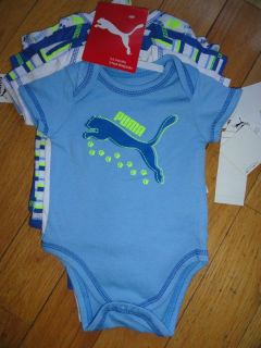 Set 5 Infant Baby Toddler Boy Boys Puma Bodysuits Rompers Undershirts 3M 6M