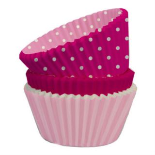 Pack of 75 Perfectly Pink Birthday Party Tableware Cupcake Cake Cases