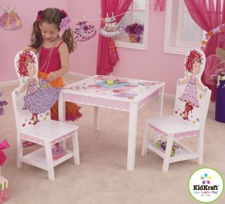 KidKraft 25001 Kids Girls Dress Up Fancy Nancy Table Chairs Set New