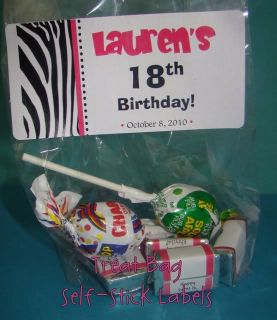 Fun Zebra Theme Birthday Party Favor Treat Bag Stickers