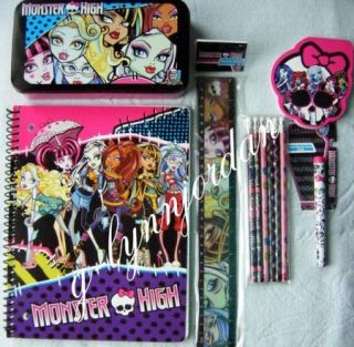 Monster High Girls Notebook Folders Pencils Back to School Supplies Brand New