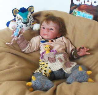 New Precious OOAK Reborn Baby Doll Niclas by Gudrun Legler The Croods Guy