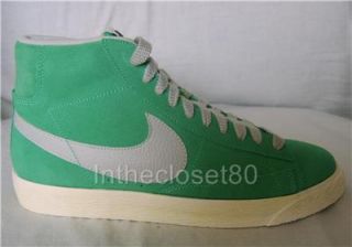 New Genuine Nike Blazer Hi Vintage Suede Mens Womens Trainers Teal Green Grey