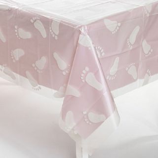 Plastic Clear Baby Footprint Table Cover Shower Decoration