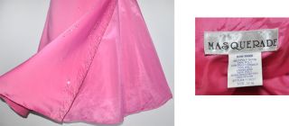 Masquerade Pink Beaded Strapless Formal Occasion Prom Ballgown Dress Sz 15 16