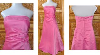 Masquerade Pink Beaded Strapless Formal Occasion Prom Ballgown Dress Sz 15 16
