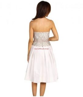 Eliza J Ivory Beaded Lace Overlay Strapless Party Dress 6 $179