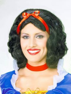 Snow White Princess Fairy Fancy Dress Costume Party Wig Adult Brown Washable